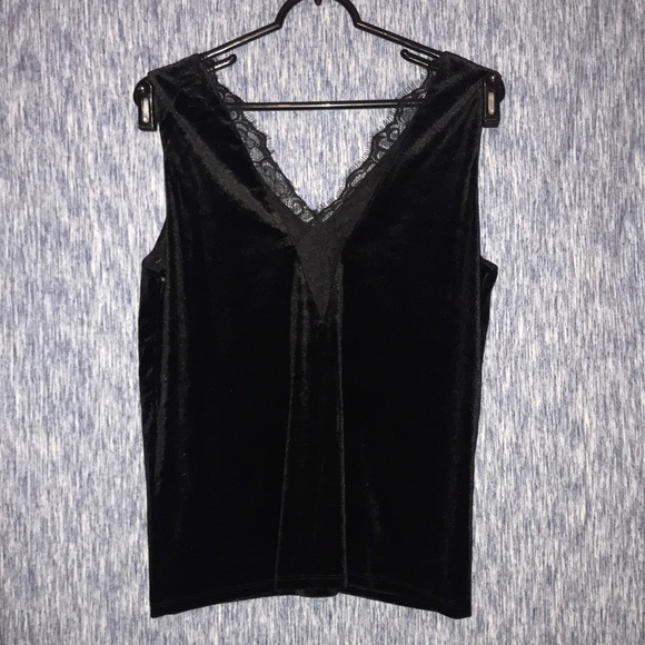 Vero Moda top black velvet tank - Picture 3 of 6